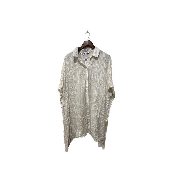 Nordstrom Stripe Handkerchief Hem Button-up Poncho Size‎ One Size - Picture 6 of 8